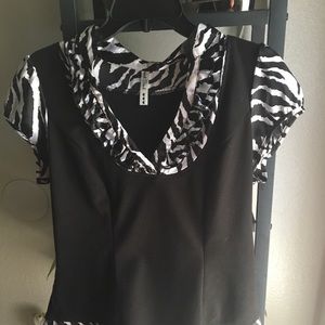 Black and White Zebra Print Blouse